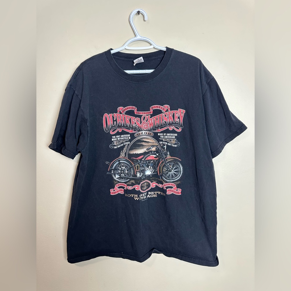 Anvil Size XL  Black Motorcycle Graphic Tee